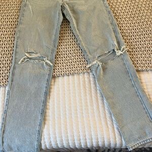 PacSun Ripped Light Blue Denim Dad Jeans